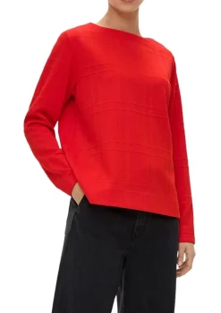 S.Oliver Sweatshirt mit Musterstruktur rot & schwarz S23 2139339
