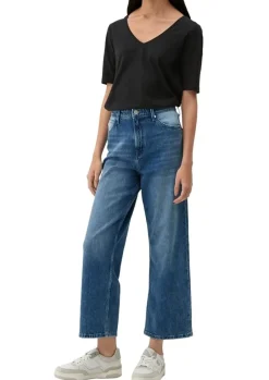 s.Oliver T-Shirt mit Rollsaum weiß, grün, schwarz, orange S13  2130253
