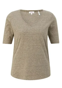 s.Oliver T-Shirt mit Rollsaum weiß, grün, schwarz, orange S13  2130253