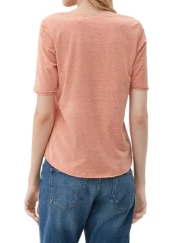 s.Oliver T-Shirt mit Rollsaum weiß, grün, schwarz, orange S13  2130253