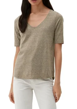 s.Oliver T-Shirt mit Rollsaum weiß, grün, schwarz, orange S13  2130253