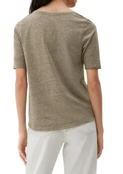 s.Oliver T-Shirt mit Rollsaum weiß, grün, schwarz, orange S13  2130253