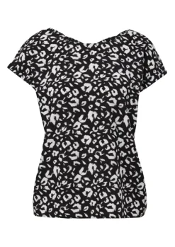 s.Oliver Viskosebluse mit Rückenausschnitt schwarz, weiß S13  2132617