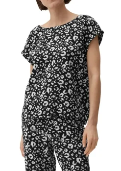 s.Oliver Viskosebluse mit Rückenausschnitt schwarz, weiß S13  2132617