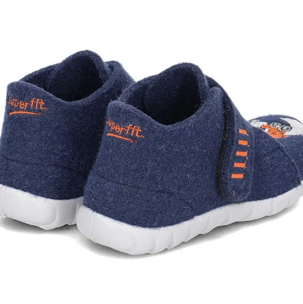 superfit HAPPY blau Filz Hausschuh 3-00291-80