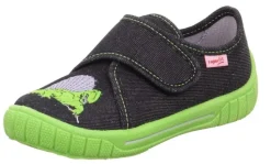 superfit Hausschuh BILL Schwarz Grün Dino 1-800278-0030