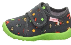 superfit Hausschuh mit Klettverschluss SPOTTY grau/mehrfarbig S23  1-009246-2070