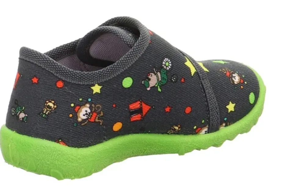 superfit Hausschuh mit Klettverschluss SPOTTY grau/mehrfarbig S23 1-009246-2070