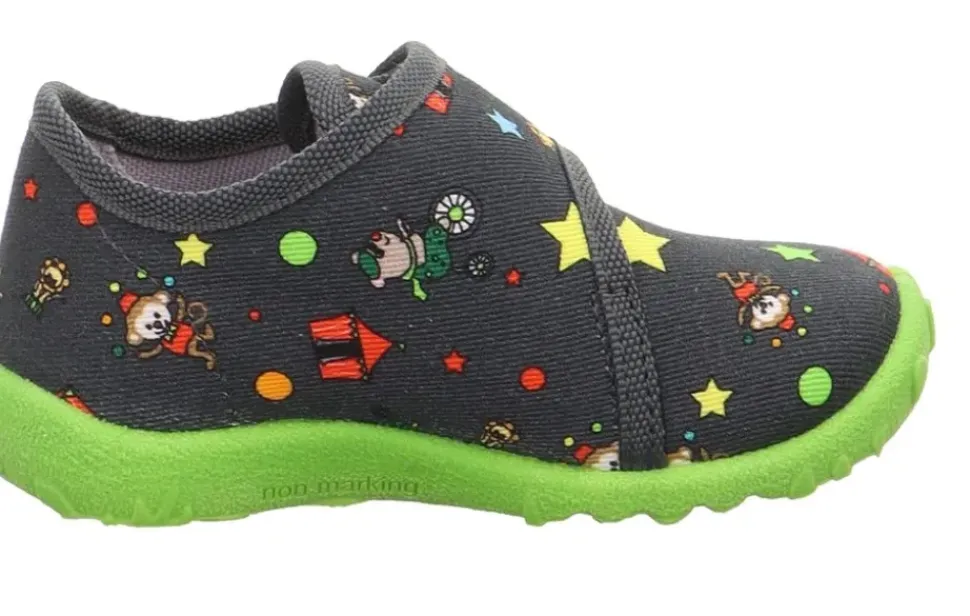 superfit Hausschuh mit Klettverschluss SPOTTY grau/mehrfarbig S23 1-009246-2070