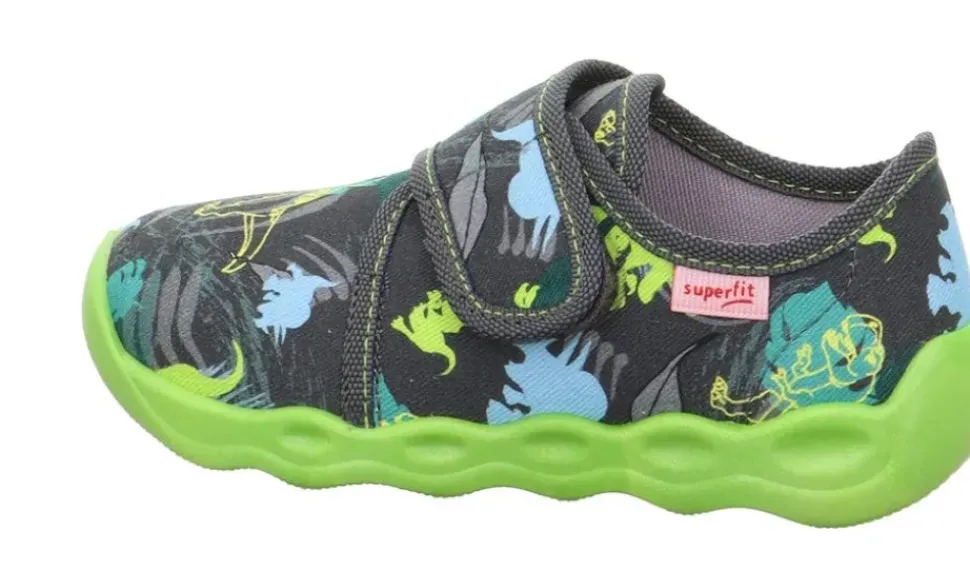 superfit Hausschuh mit Klettverschluss BUBBLE - graum/mehrfarbig S23 1-006273-2010
