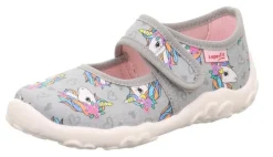 superfit Kinder Hausschuh BONNY Klettverschluss GRAU 1-800283-2050