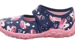superfit Kinder Hausschuh BONNY Klettverschluss DUNKELBLAU EINHÖRNER 1-800283-8090
