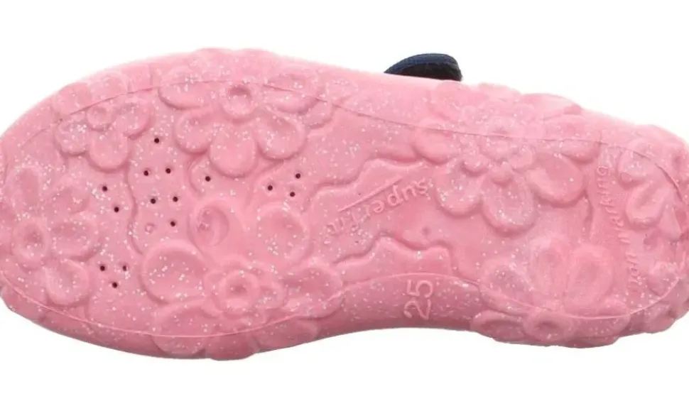 superfit Kinder Hausschuh BONNY Klettverschluss DUNKELBLAU EINHÖRNER 1-800283-8090