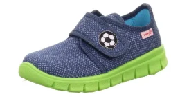 superfit Kinder Hausschuh BOBBY Klettverschluss BLAU/GRÜN 1-800266-8000