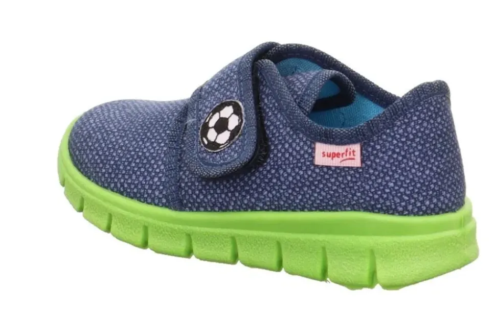 superfit Kinder Hausschuh BOBBY Klettverschluss BLAU/GRÜN 1-800266-8000