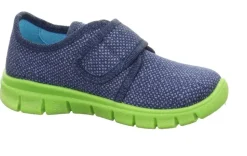 superfit Kinder Hausschuh BOBBY Klettverschluss BLAU/GRÜN 1-800266-8000