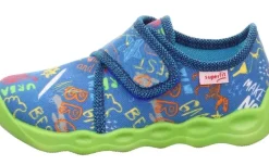 superfit Kinder Hausschuh BUBBLE Klettverschluss BLAU 1-006273-8000