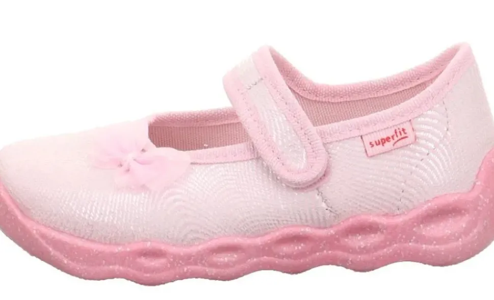 superfit Kinder Hausschuh BUBBLE Klettverschluss ROSA/WEIß 1-006271-5540