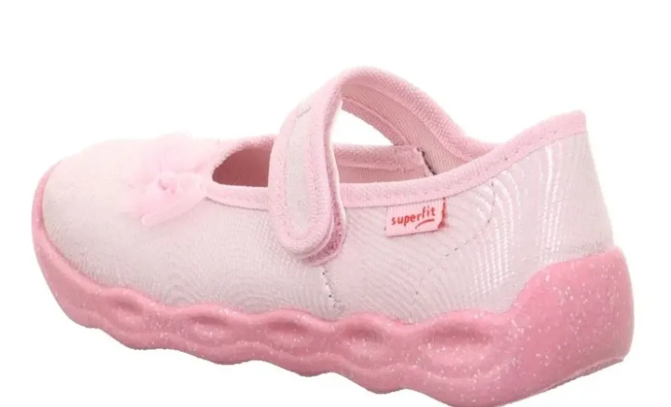 superfit Kinder Hausschuh BUBBLE Klettverschluss ROSA/WEIß 1-006271-5540