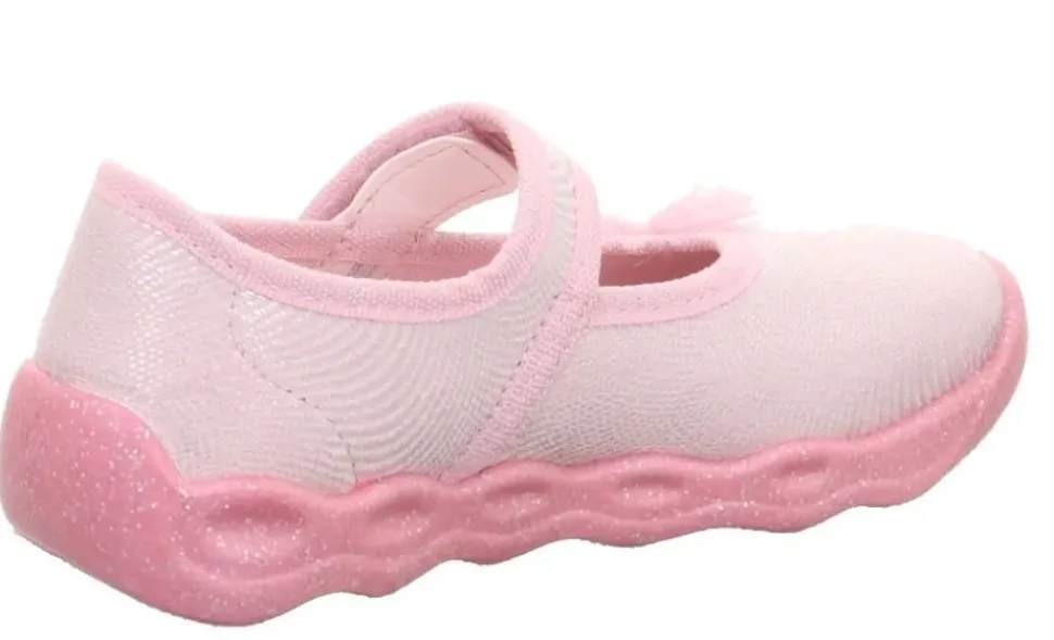 superfit Kinder Hausschuh BUBBLE Klettverschluss ROSA/WEIß 1-006271-5540