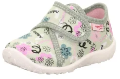 superfit Kinder Hausschuhe SPOTTY Klettverschluss HELLGRÜN 1-009246-7530