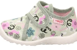 superfit Kinder Hausschuhe SPOTTY Klettverschluss HELLGRÜN 1-009246-7530