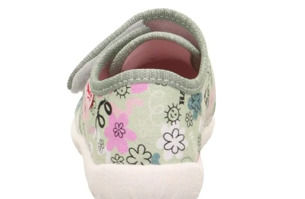 superfit Kinder Hausschuhe SPOTTY Klettverschluss HELLGRÜN 1-009246-7530