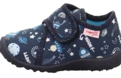 superfit Kinder Hausschuh SPOTTY Klettverschluss DUNKELBLAU 1-009246-8120