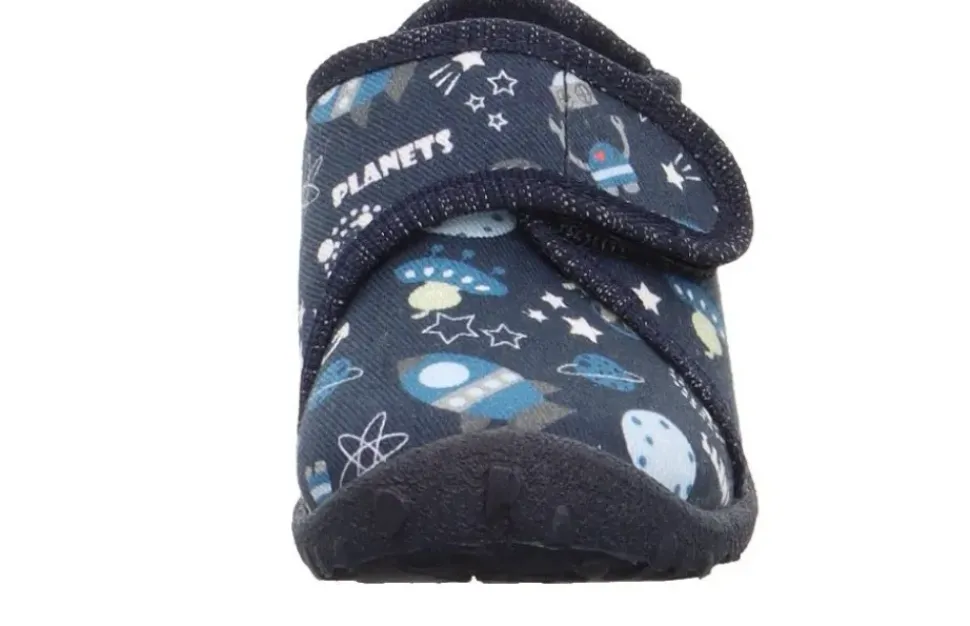 superfit Kinder Hausschuh SPOTTY Klettverschluss DUNKELBLAU 1-009246-8120