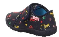 superfit Kinder Hausschuh SPOTTY Klettverschluss BLAU/MEHRFARBIG 1-009246-8130