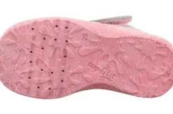 superfit Kinder Hausschuh SPOTTY Klettverschluss GRAU mit ZEBRA 1-009256-2030