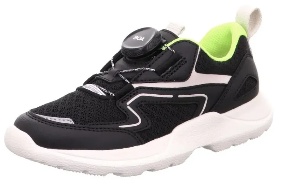 superfit RUSH SCHWARZ/WEISS Kinder Halbschuh Sneaker 1-000210-0000