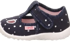 superfit SPOTTY - Dunkelblau/Silber Hausschuh mit Klettverschluss Punkte S13 1-009248-8020