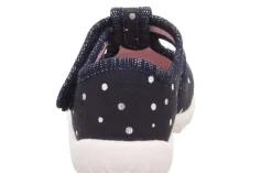 superfit SPOTTY - Dunkelblau/Silber Hausschuh mit Klettverschluss Punkte S13 1-009248-8020