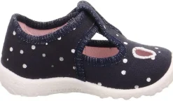 superfit SPOTTY - Dunkelblau/Silber Hausschuh mit Klettverschluss Punkte S13 1-009248-8020