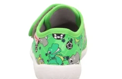 superfit SPOTTY - Grün/Mehrfarbig Hausschuh mit Klettverschluss Dino, Fußball S13 1-009246-7010