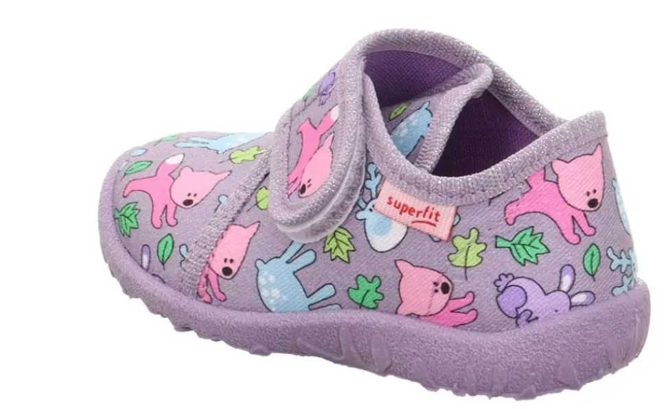 super fit SPOTTY - Lila/Mehrfarbig Hausschuh mit Klettverschluss S23 1-009246-8510