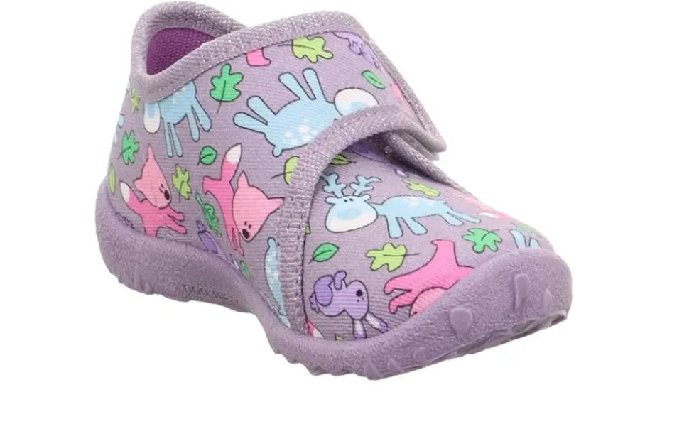 super fit SPOTTY - Lila/Mehrfarbig Hausschuh mit Klettverschluss S23 1-009246-8510