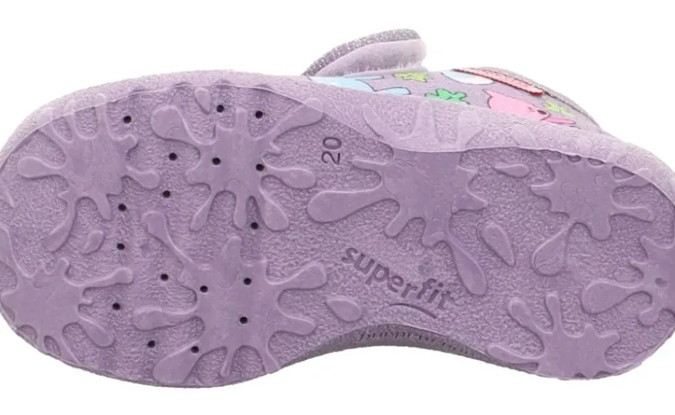 super fit SPOTTY - Lila/Mehrfarbig Hausschuh mit Klettverschluss S23 1-009246-8510
